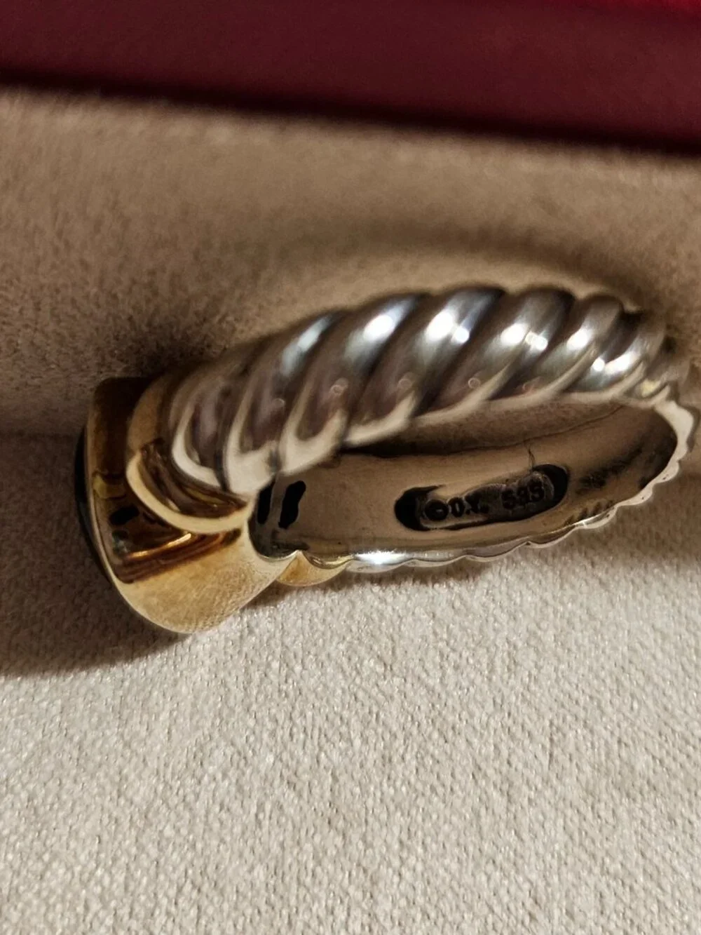 David Yurman Noblesse Black Onyx Silver with 14k gold ring size 6